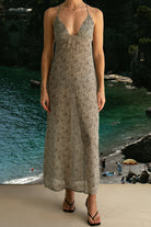 Ravello - Robe longue dos nu imprimé animal - Vetement de plage - Saumo Swimwear